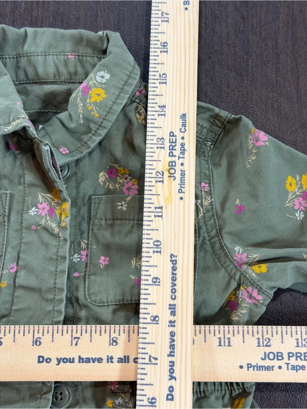 Baby Gap Girls' Olive Floral Utility Jacket Sz 2T